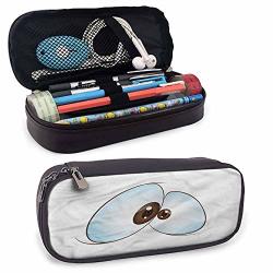 Eye Pencil Case Funny Cross-eyed Mascot For Pens Pencil Samsung Stylus Tools USB Cable And Other Accessories 8"X3.5'X1.5'