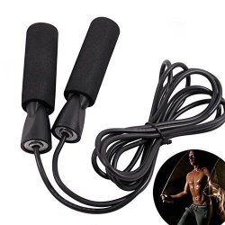 Salman Store Aerobic Exercise Boxing Skipping Jump Rope Adjustable Bearing Speed Fitness Blk