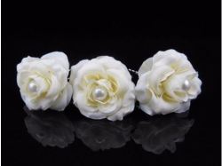 2pcs Bridal Hairpin Rose With Faux Pearl Centre Beautifully Crafted - Can Attach Veil With This Pin