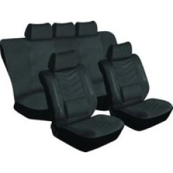 STINGRAY Grandeur Full Car Seat Cover Set 11 Piece Black