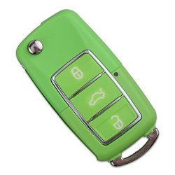 Beler 3 Buttons Remote Key Case Fob Shell Fit For Vw Volkswagen Bora Beetle Golf Polo Passat Green
