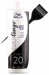 Wella Color Tango Cream Developer W sleek Brush Colortango Creme Hydrogen Peroxide For Permanent Haircolor Dye Lighteners Hair Color 20 Volume 6% - 16 Oz Size