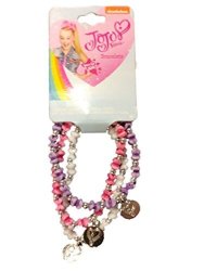 Jojo Siwa Stretch Bead Bracelets Set Of 3 Pink purple white