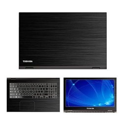 Black Brushed Aluminum Skin Decal Wrap Skin Case For Toshiba Satellite Radius 15.6" P55W 2 In 1 Touch Screen Laptop