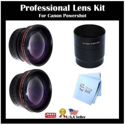 Canon A520 Tele Lens Tube Adapter Bundle for Canon Powershot A510 Wide Canon A540