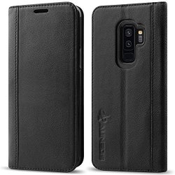 Galaxy S9 Plus Case Auneos Galaxy S9 Plus Wallet Case Genuine Leather Samsung Galaxy S9 Plus Leather Case 3D Full Protection Folio Flip Case