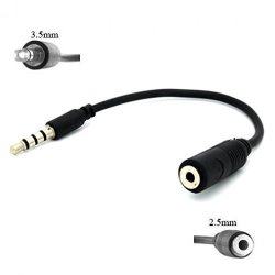 Samsung Galaxy S7 Compatible 2.5MM Female To 3.5MM Male Headset Adapter Headphone Jack Converter Supports Hands-free Microphone