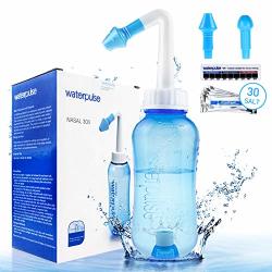 Antauge Neti Pot Sinus Rinse Kit 300ML Nasal Wash Cleaner Bottle With 30 Salt Packets & Sticker Thermometer