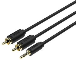 UNITEK 1.5M 3.5MM Stereo Jack To Rca Male Audio Cable - Black