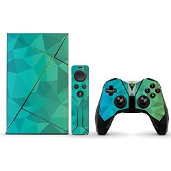 Mightyskins Protective Vinyl Skin Decal For Nvidia Shield Tv Wrap Cover Sticker Skins Blue Green Polygon