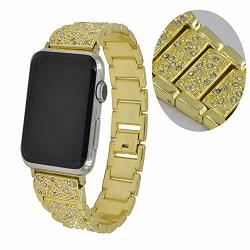 Zzsh Apply To 38MM 42MM Apple Smart Watch 1 2 3 On Behalf Of The Universal Watch Strap Iwatch Full Drill Metal-inlaid Steel Strip