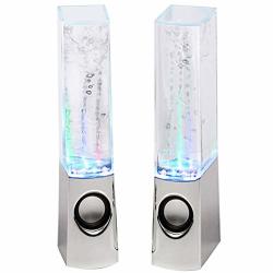 Ecosin Colorful LED Dancing Water Fountain Light Show Sound Speaker Wireless Bluetooth Water Dancing Speakers LED Light Gift Forlaptops Smartphone White