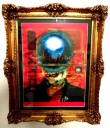 The Agony & Ecstasy Of Franz Kafka By Ras Steyn - HD Print- Double-mounted In Gold Baroque Frame 1 1
