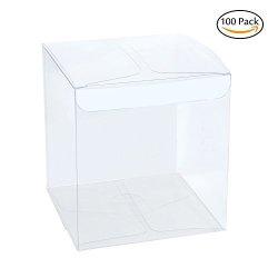 PACK Of 100 Clear Candy Boxes Cupcake Box Baby Shower Party Gift Box Macaron Box Christmas Wedding Party Gift Box Bath Bombs 2.36"2.36"3.15