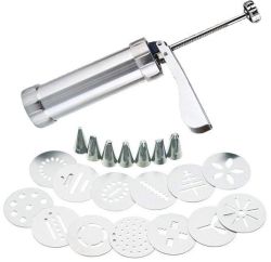 Press Cookie Icing Gun Biscuit Maker Cake Decoration Tool - Silver