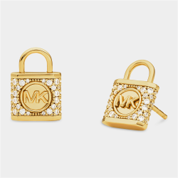 Kors Mk Collection Gold Plated Sterling Silver Cubic Zirconia Stud Earrings