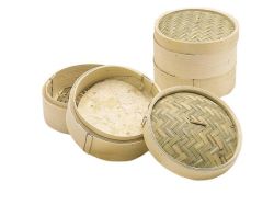 Two Tier 20CM Bamboo Steamer With Lid 20CM