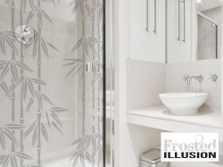 FROSTED Illusion Bamboo Sandblasted Glass Effect Vinyl Sticker Decal For Shower Door Sliding Doors