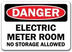 Danger Sign - Electric Meter Room No Storage Allowed - 10" X 14" Osha Safety Sign