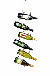 Oenophilia Climbing Tendril Hanging Wine Rack Copper - 6 Bottle