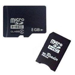 Midwest Memory Oem 8GB 8G Class 4 Microsd C4 Microsdhc Micro Sdhc Flash Card With Sd Adapter Bulk Packaged + Memory Stick Ms Pro Duo Adapter