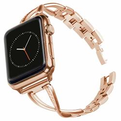 Pantheon Compatible Apple Watch Band 38MM 40MM For Women - Stainless Steel Metal Compatible Iwatch Bands Bracelet For Series 4 3 2 1 - Gold