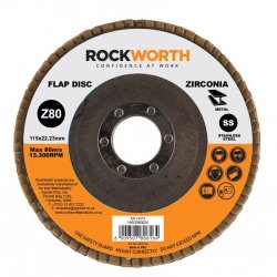 Rockworth Flap Disc 115MM Zirconia Oxide P80 Livestainable