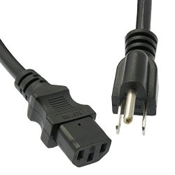 GOWOS 2 Pack 25Ft Computer Power Cord 5-15P to C-13 Black/SJT 16/3