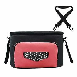 Stroller Organizer Insulated Cup Holder Universal Baby Prams Diaper Storage Bag With Adjustable Strap