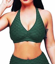 CROSS1946 Women Texture Yoga Gym Crop Top Workout Running Vest Tees 1 Vest Textured Green S