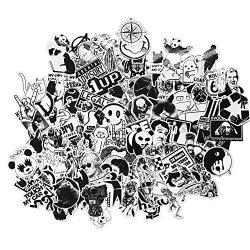 Fngeen Random Stickers Black And White 100PCS Variety Vinyl Car Sticker Motorcycle Bicycle Luggage Decal Graffiti Patches Skateboard Stickers For Laptop Stickers Black And White