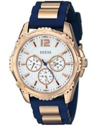 Guess Ladies Sporty Multi-function Comfortable Navy Blue Silicone Strap Watch - U0325l8 Parallel Import