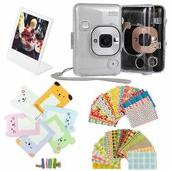 Hurricanes 5 In 1 Accessories Bundle Kit For Fujifilm Instax MINI Liplay Camera Transparent Camera Case 40 Photo Frame Stickers Animal Wall Hanging Frames