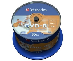 Verbatim 4.7GB DVD-R Printable Spindle