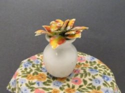 Miniature Dollhouse 1 12" Pot Plant - Hand Made - Table Not Included