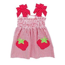 Emily Rose Girls Size 5T Strawberry Sleeveless Sundress Red
