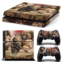 Zoomhit PS4 Playstation 4 Console Skin Decal Sticker Sniper Camouflage + 2 Controller Skins Set