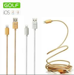 Metal Golf- Apple Certified Lightning To USB Braided Cable Charger Gold