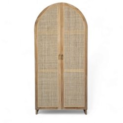 Aria Arch Rattan And Teak Cupboard Sotran Dekorativ