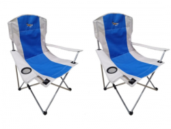Afritrail Oryx Deluxe Folding Armchair - Blue - 120KG 2PACK