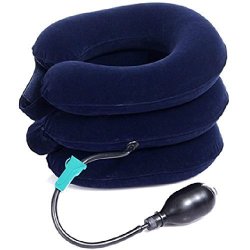 Hte Neck Traction Device - No 1 Doctors Recommended Improved Cervical Traction: Big Hand Pump + Longer Velcro Strap- Fast Neck Pain Relief