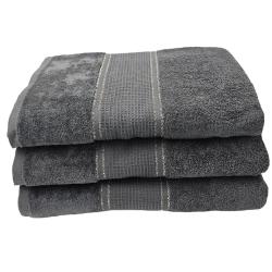 Luxe Collection Towel -440GSM -100% Cotton -bath Sheet -pack Of 3 -dark Grey