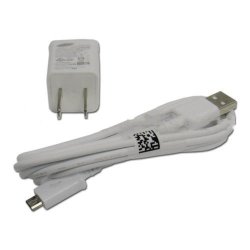 Genuine Charging 1.2AMP Samsung Galaxy Note 10.1 2014 Edition Upgrade Or Replacement Compact Wall Charger With Detachable High Power Microusb 2.0 Data Sync Cable White 110-240V
