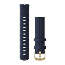 Garmin Quick Release Bands 18 Mm - Navy Leather With Light Gold Hardware