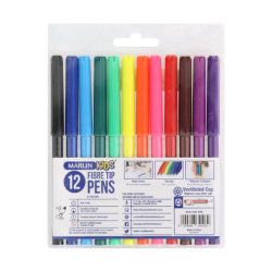 12 Fibre Tip Colour Pens