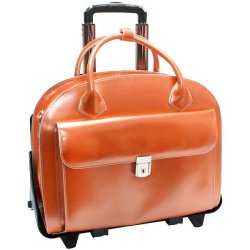 McKlein Glen Ellyn 15" Leather Detachable-wheeled Ladies' Laptop Briefcase Orange