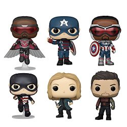 Funko Pop The Falcon And The Winter Soldier Set Of 6: Falcon Flying John F Walker Captain America Us Agent Sharon Carter And Winter Soldier Zone 73