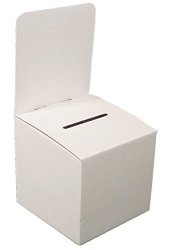 White 10 Length x 10 Width x 9-10 Height Bundle of 10 Aviditi MBALLOT Corrugated Ballot Box 