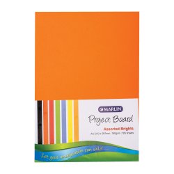 Marlin Project Boards A4 160GSM 100'S Bright Assorted