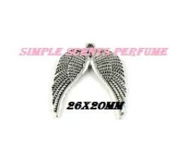Antique Silver Charm-angel Wings-25x15mm